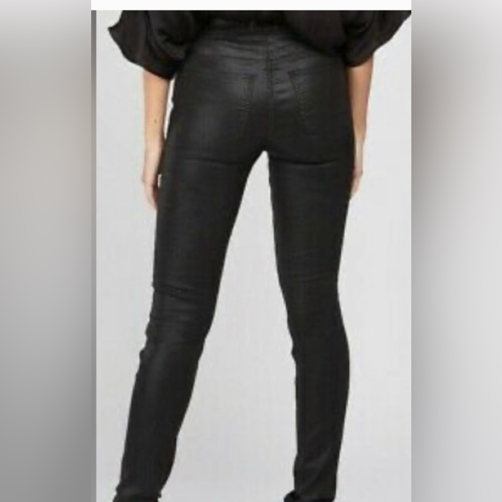 H&M Black Waxed Skinny Jeans